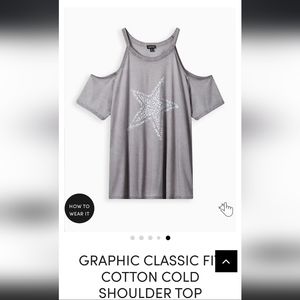 NWOT TORRID - Gray Cold Shoulder top, size 2